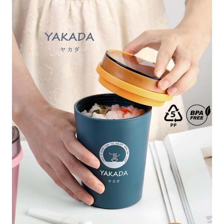 Lunchbox Mug Gelas Orinoco Y-926 With spoon Microwave Compatible