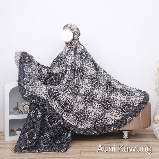 Relig- Mukena Rayon White Batik Lusita Jumboy Setelan Atasan & Bawahan Bali Katun Muslim Panjang Nya