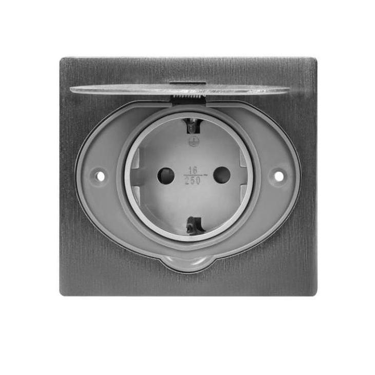 Stop Kontak Lantai Eterna Silver Platinum Inbow Dengan Penutup Pgc16A