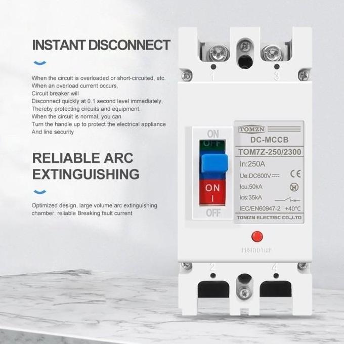 Otopilot- Mccb 2P Dc 600V Dc Perlindungan Kelebihan Beban Pemutus Sirkuit Pv