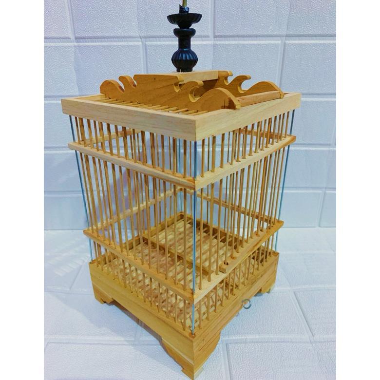 [ZGR] Sangkar burung kecil mentahan kayu jati untuk burung prenjak colibry dll
