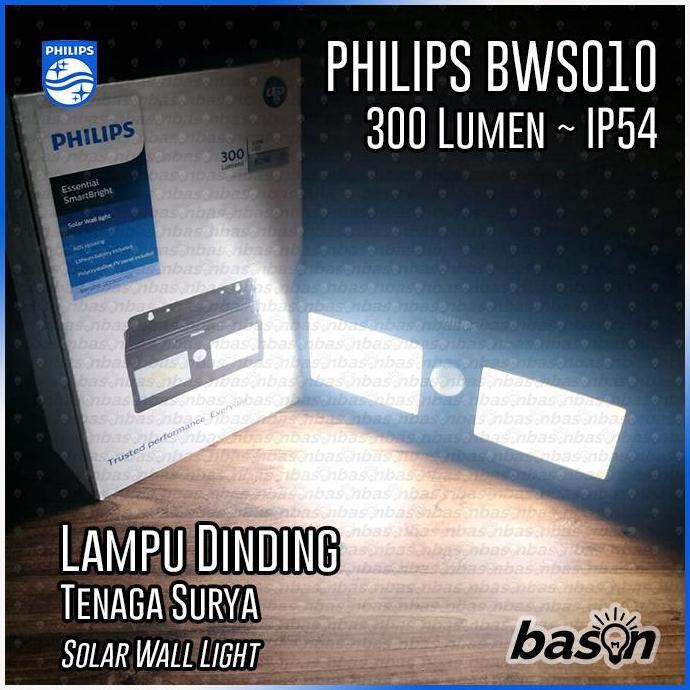 PHILIPS BWS010 LED300 Solar Wall Light Lampu Tenaga Surya Sensor Gerak