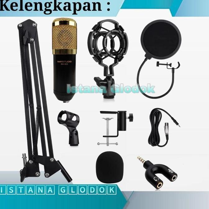 Yoiyoman- Paket Recording Smule Mic Condenser Bm800 Original Taffware Full Set