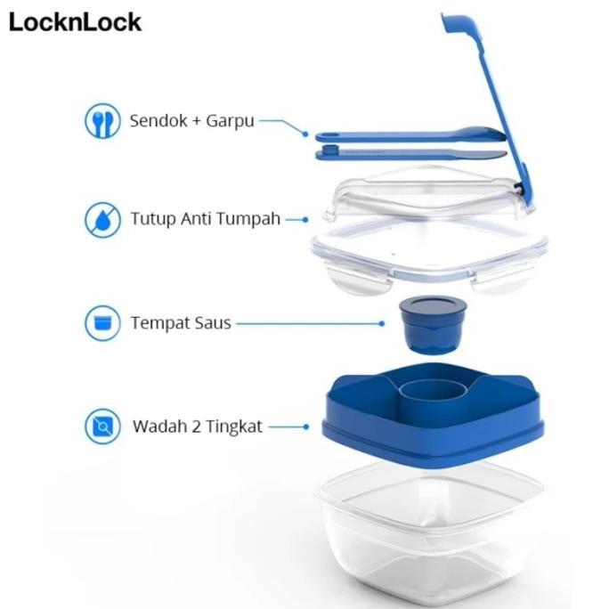 LocknLock Exclusive Kotak Makan Salad To-Go 950ML - HSM8440