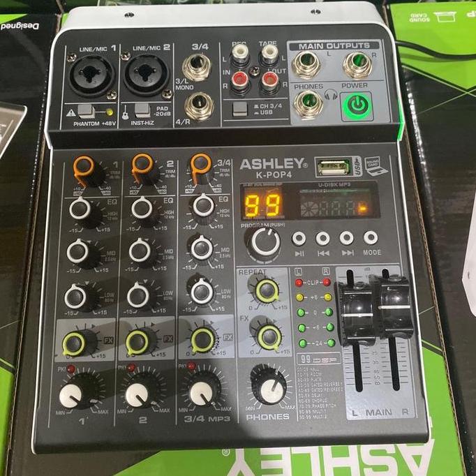 Yoiyoman- Mixer Audio Ashley K-Pop 4 4Ch Original Usb Bluetooth Soundcard Monitor Pc Iron