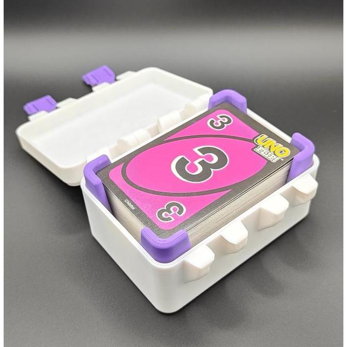 Promo Uno Flip Card Box Tempat Kartu Uno Flip 3 Slot Case Custom Eksklusif 3D Print - [KURA.LAB] Dis