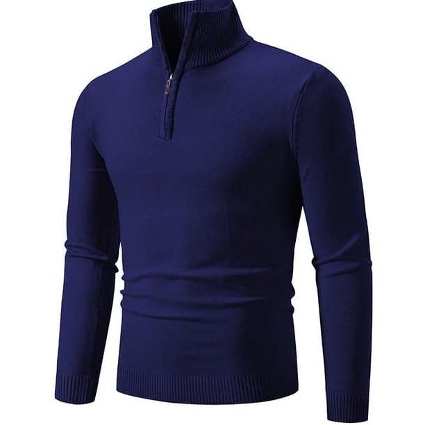 DV128 >> sweater resleting cowok/pria rajut lembut premium tebal