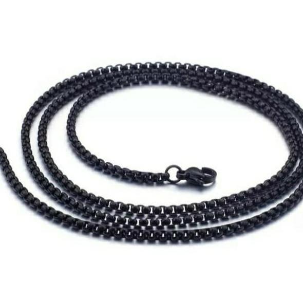 DS352 - Kalung titanium Rantai hitam pria cowok-keren &cool ORIGINAL
