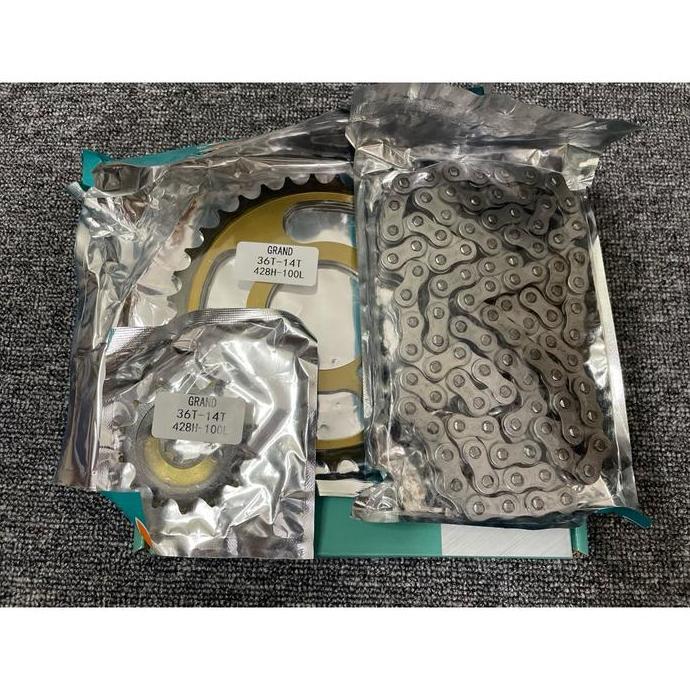 GEAR SET GIR SET PAKET RANTAI KAPPA GRAND PRIMA ASTREA STAR LEGENDA 428H 100L ( GEAR DEPAN 14T GEAR 