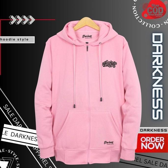 DV298 >> sweater zipper pria dan wanita warna navy sablon simple FUNKY jacket outdoor sleting kekini