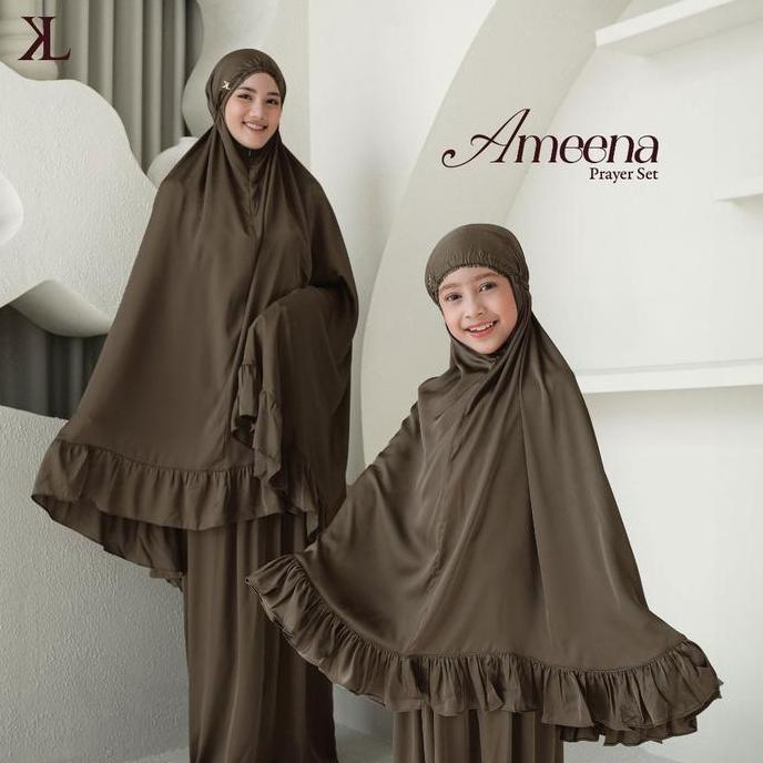 Ameena Prayer Set | Mukena Couple Mom and Kids  | Packaging with box