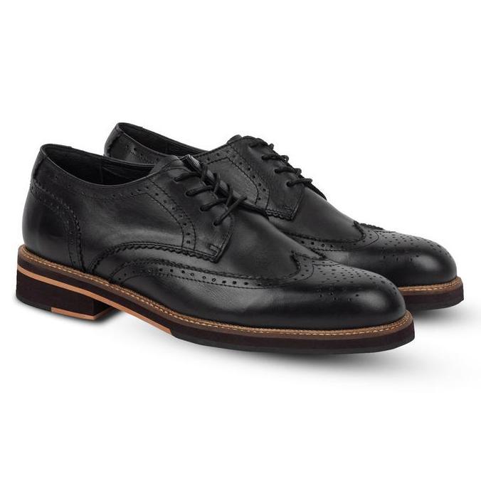 Blake Brogues Black - Nappa Milano - Sepatu Pantofel Pria terlaris