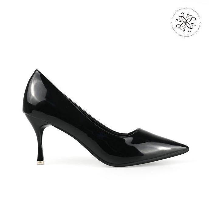 Genny Sepatu High Heels Wanita 7 cm Motif Polos Warna Glossy (QYAA-0921) (0232026) Shoes terlaris