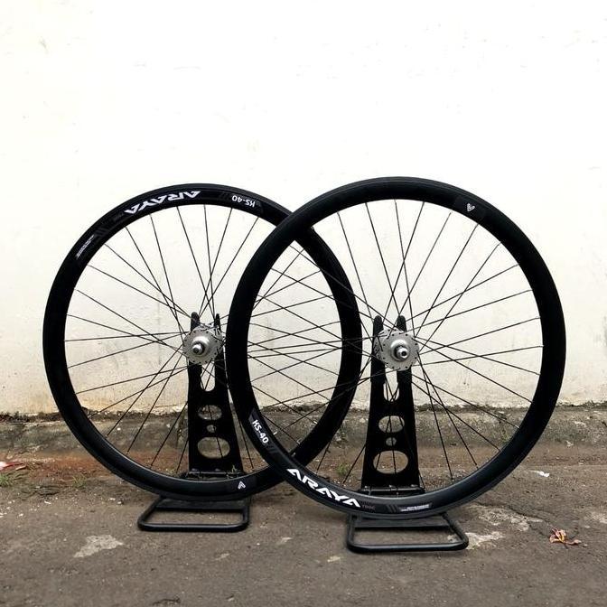 Wheelset fixie ARAYA ks40 Hub PRO fixie jari jari aero pipih 700c pair