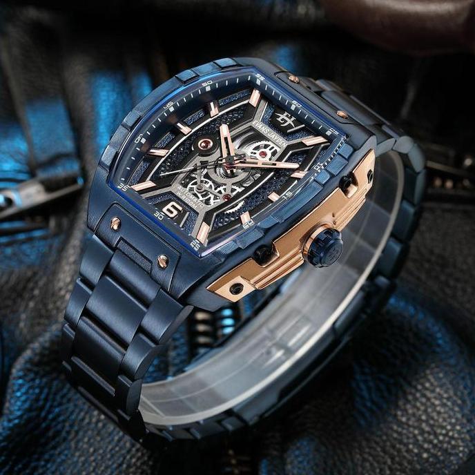 Evans Jayden Jam Tangan Pria 9610 Rantai Automatic Movement Stainless Steel Kaca Sapphire Chronograp