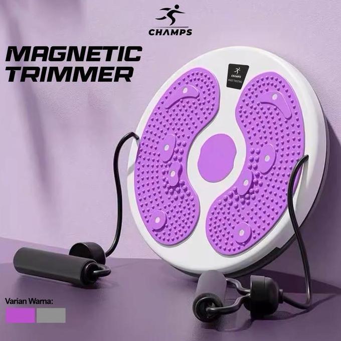Promo CHAMPS Magnetic Trimmer Perut Body Plate dengan Tali & 8 Titik Magnet Refleksi | Alat Putar Pi