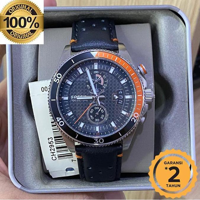 Jam Tangan Ch 2953 chronograph Black Dial 45mm terlaris