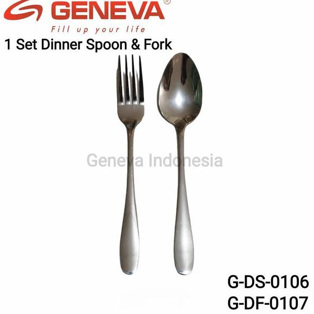 1 Set Sendok Gau Hotel Dinner Spoon Fork Stainless Tebal
