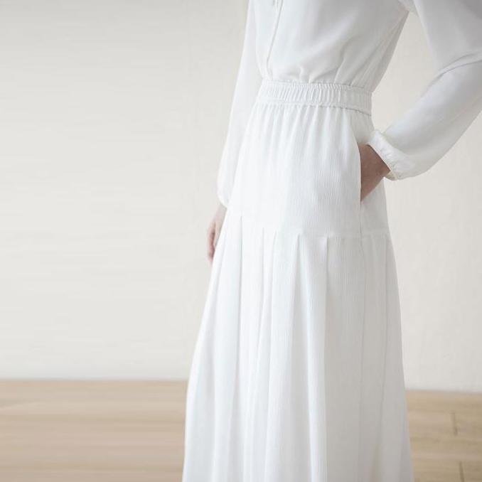 Sharvani Skirt by Aska Label - Rok wanita pinggang karet details lipit dan kantong terlaris