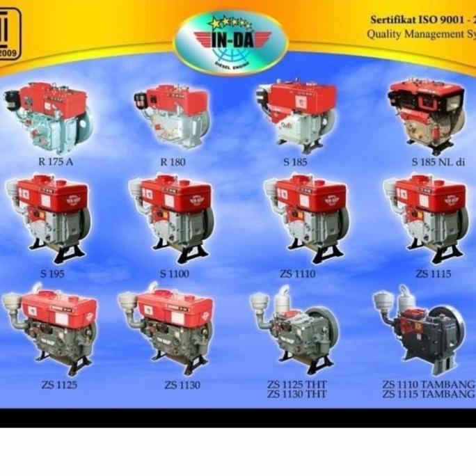 best seller] Mesin diesel Inda S1115 ZS1115 22 hp 22 pk maksimal 24 hp 24 pk tanpa tangki SNI