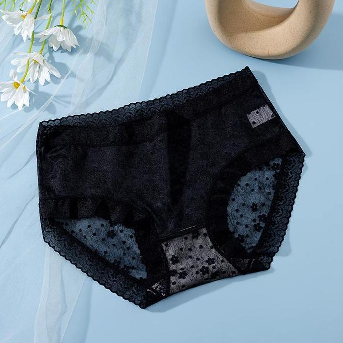 CD1907> Celana Dalam Wanita Renda Transparan Bahan L Seamles Underwear CD Sempak Korea