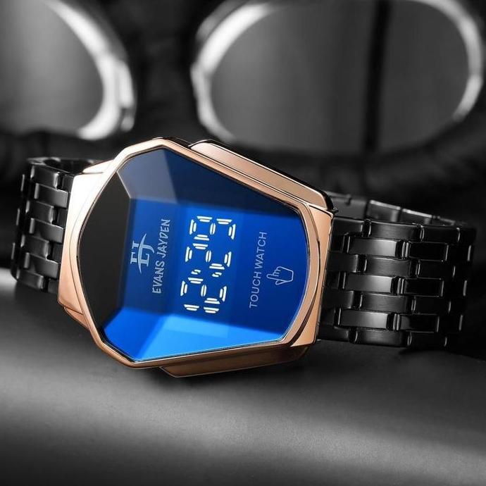 Evans Jayden Jam Tangan Pria 9953 Rantai Stainless Steel Digital Touch Screen Sapphire Glass Water R