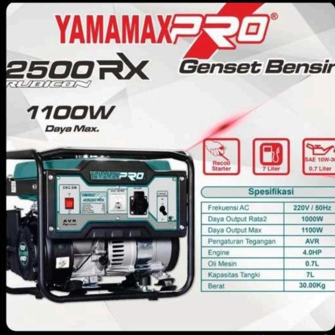 ------] Genset Yamamax Pro 2500RX 1000 Watt maksimal 1100 Watt