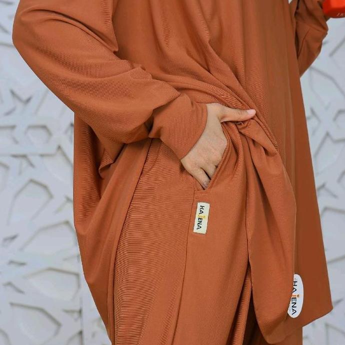 HAJENA ~ HIJAB BILQIS SETELAN OLAHRAGA SYAR'I JILBAB  CELANA ONE SET SPORT DAN RENANG Baju Muslim Pa