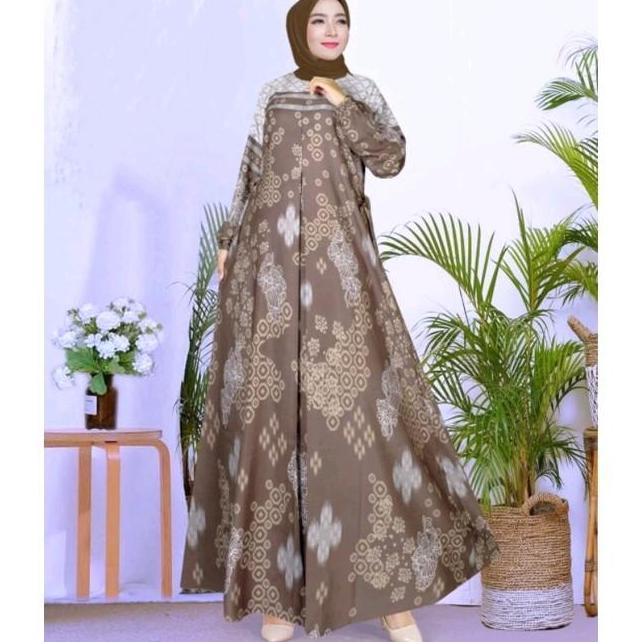 Gamis Mortal Silk tranding ( S-6L ) kantong motif Muslim Harian Dress Bunga Wanita Maxi Elegant