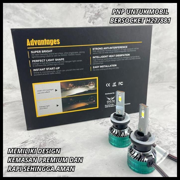 GRATIS ONGKIR OGM - PREMIUM LED BOHLAM FOGLAMP CHEVROLET SPIN H27/881 SUPER TERANG 