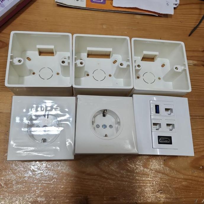 NEW STOP KONTAK 2 POWER - HDMI - 3 LAN CAT6 - USB 3.0 + OB / IB DUS