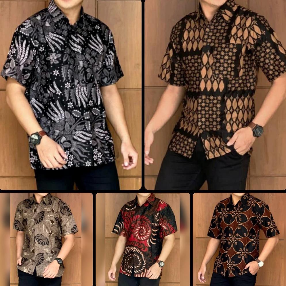 NEW ARRIVAL Kemeja Pria Lengan Pendek REGULER  Baju batik cowok  dewasa seragam kantor hem