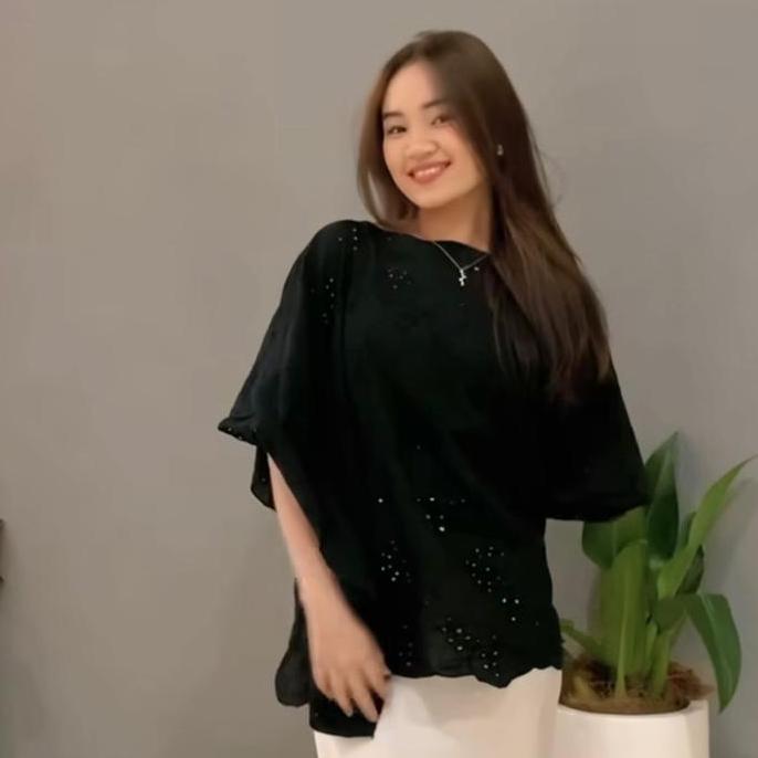 Raia Kaftan Outer Bordir - Kaftan Lebaran - Outer Kaftan-baju bordir wanita Katun Muslim Putih