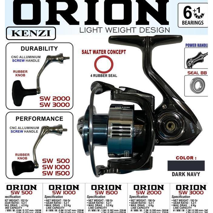 BEBAS ONGKIR - KENZI Reel Pancing Orion Salt Water Light Weight Alat Ikan
