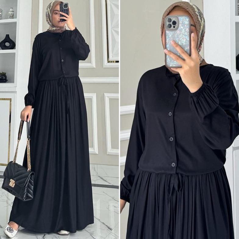 Sale AURELIA dress by ZALFA OUTFIT / gamis polos / dress polos / gamis rayon