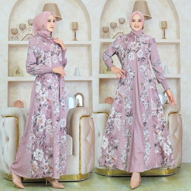 Azkia Dress Gamis Terbaru Motif Kekinian