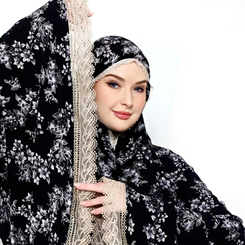 BESTPROMO Mukena Katun 2in1 | Mukena 2in1 Resleting Mukena Dewasa Motif Renda Set Tas TRAVELING MOTI