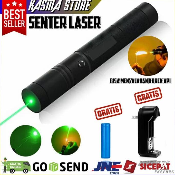 MAADSTORE Senter Laser jarak Jauh Laser Hijau Green Laser Ponter