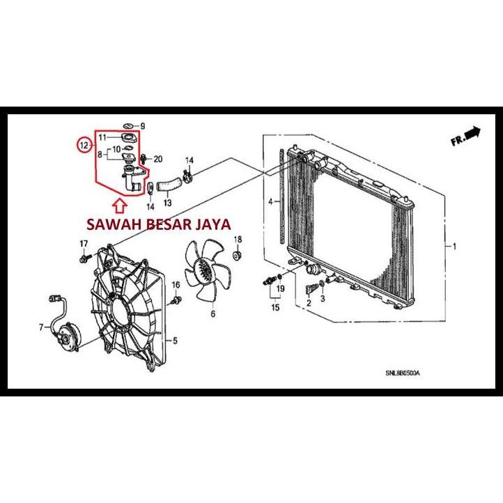 DISKON WATER FILLER - PIPA SELANG TUTUP LEHER MULUT ATAS AIR RADIATOR HONDA CIVIC FD FD1 FD2 2006 20