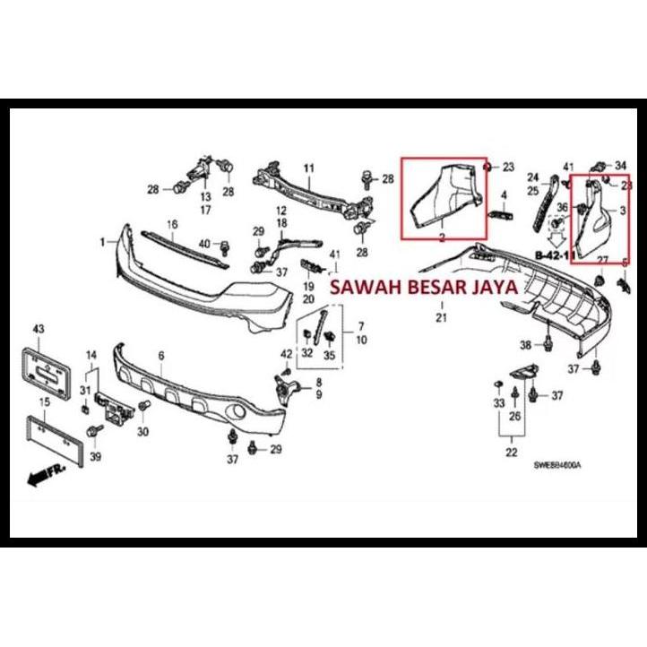 GRATIS ONGKIR BUMPER BEMPER SAMPING BELAKANG KANAN KIRI CRV RE GEN 3 