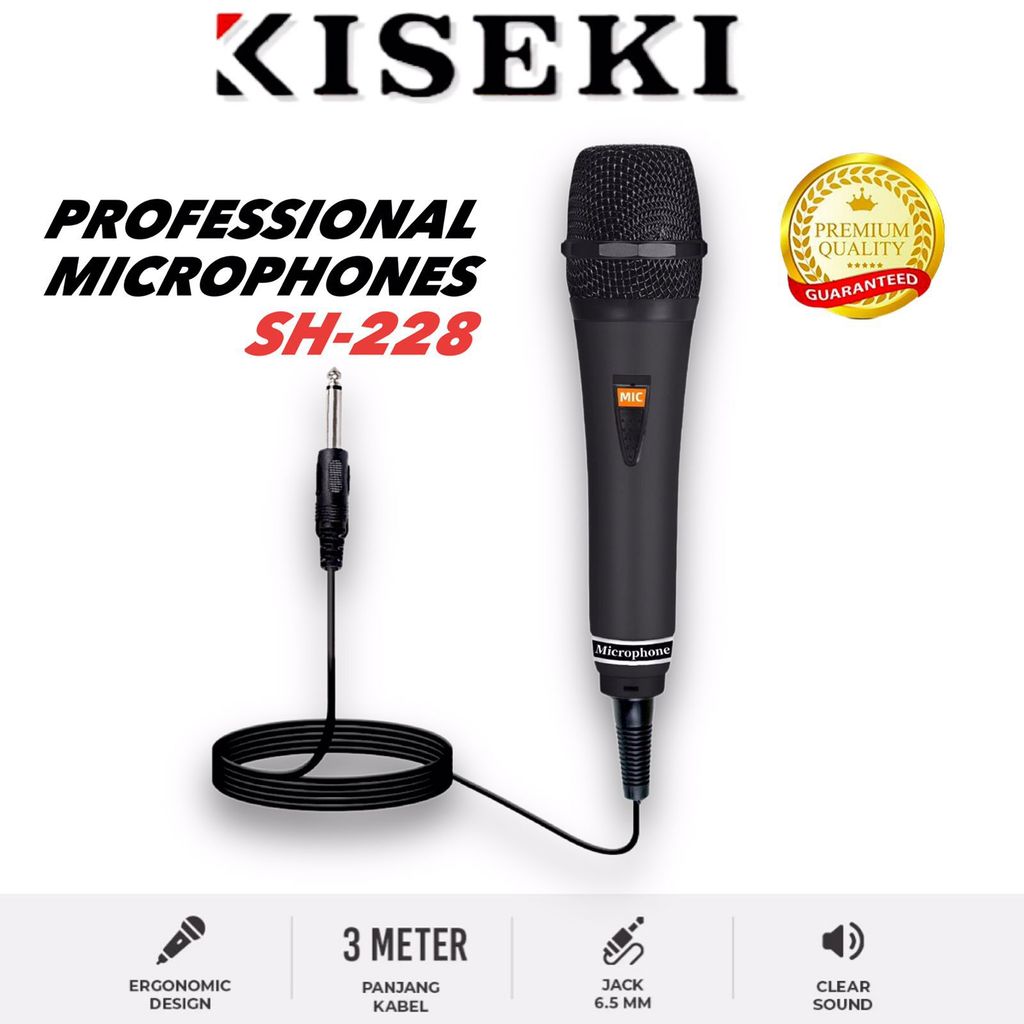 Kiseki Mic Kabel SH-228 | Microphone Kabel Karoke | Mic Karoke Tipe SH-228