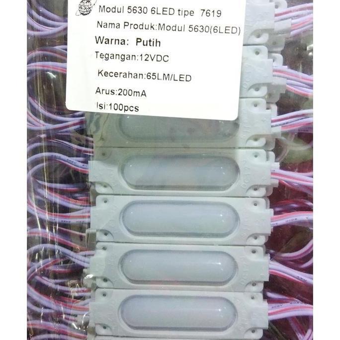 Promo Modul Dof SMD 5630 6 LED Putih 12V Tipe 7619 Waterproof SMD5630 Diskon