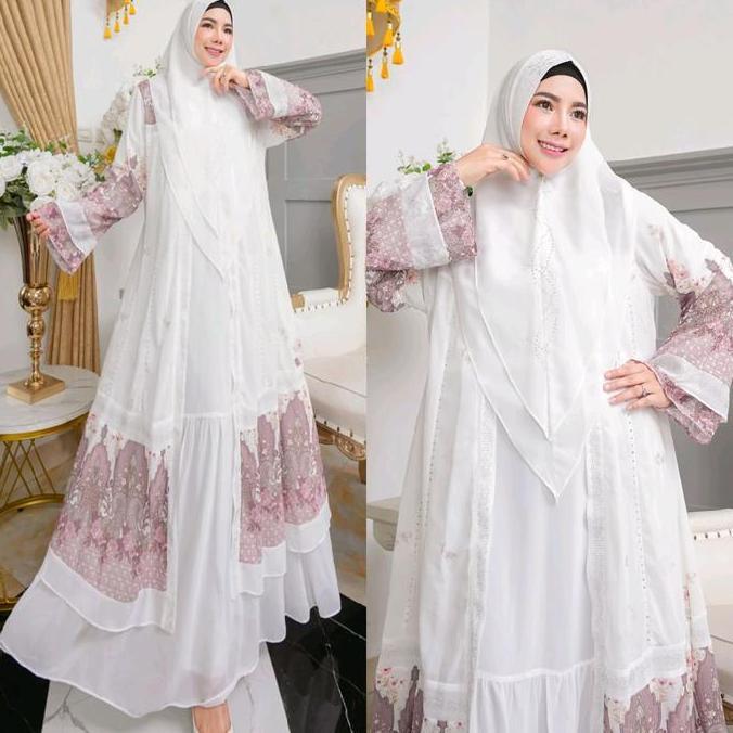 KHAZANAH BLACK SERIES BY HUMAIRA SYARI ABAYA UMROH HAJI GAMIS CERUTY PREMIUM SET JILBAB KHIMAR SCARF