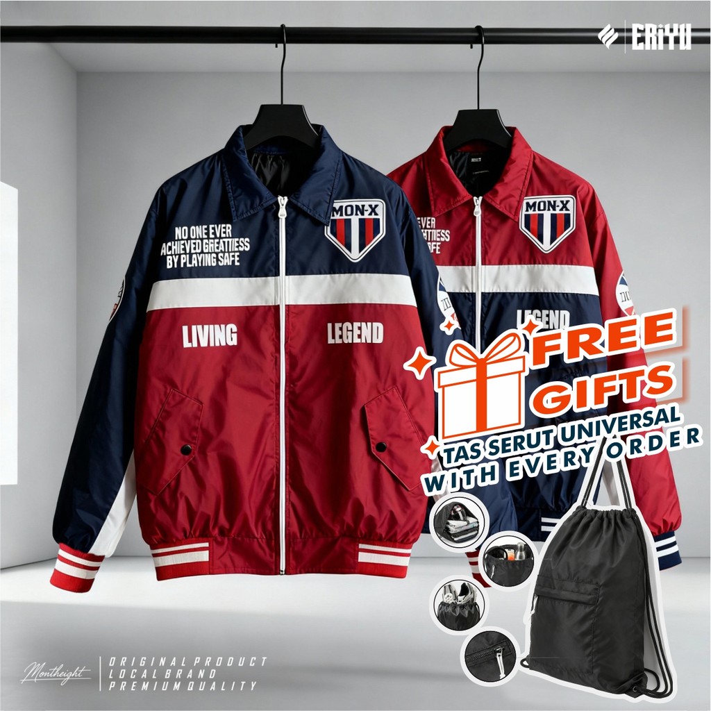 Jaket Parasut Pria - Jaket Bomber Nascar - Bombers Jacket Nascar - Bomber Parasut Premium Montheight