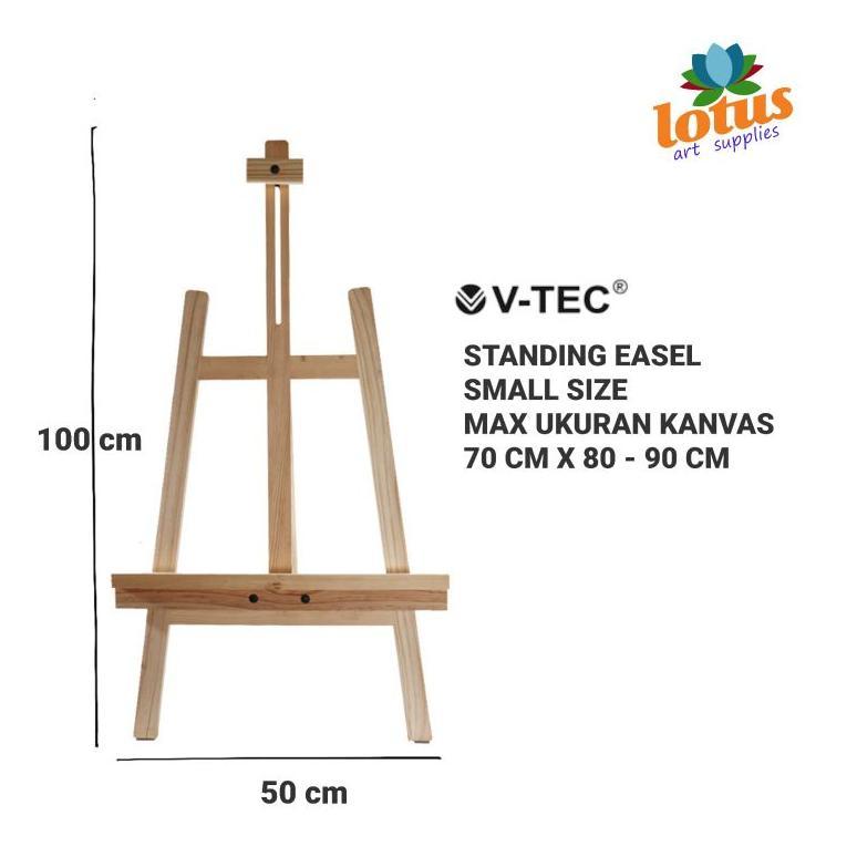 V-TEC Standing Wooden Easel Kanvas Lukis Stand Kayu Small