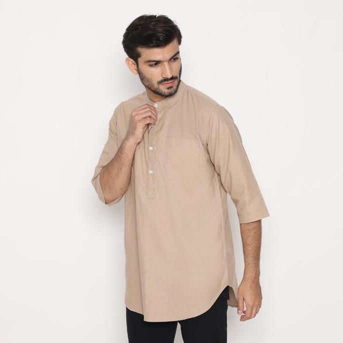 Dancus Kemeja Koko Pakistan Couple / Koko Kurta Couple Ayah Anak Warna Khaki OLRM260