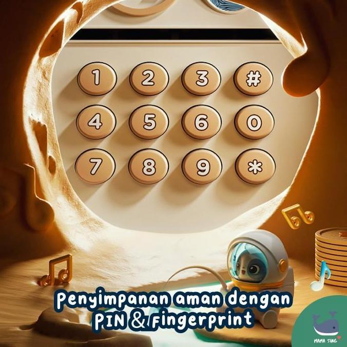 MAMA SING Celengan Ransel Bentuk Rocket Backpack Safe Mainan Edukasi Menabung GM