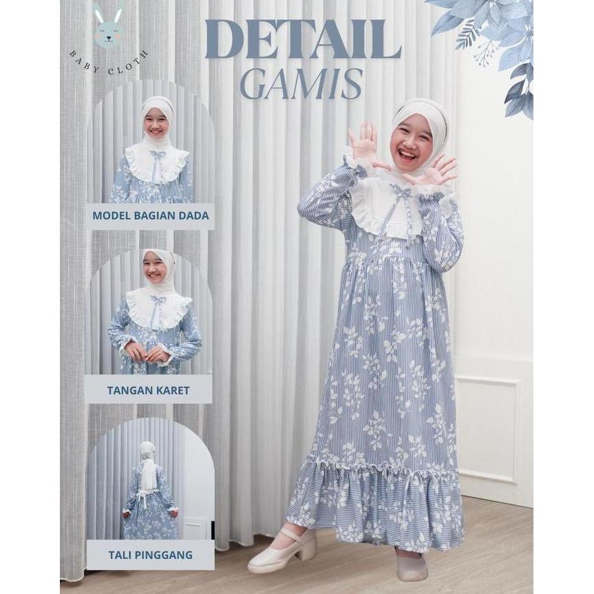GAMIS ANAK DESTINY SMLXL BABY.CLOTH UNTUK UMUR 3-14 TAHUN baju muslim  panjang  remaja  cewek  tangg