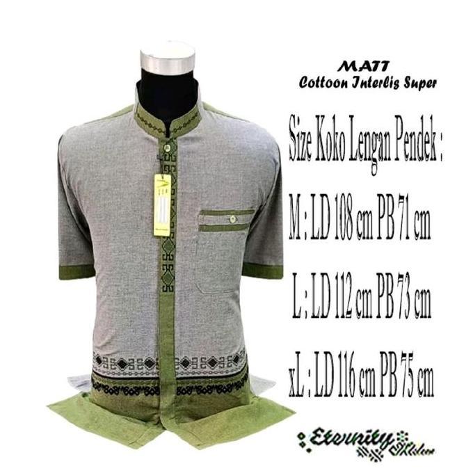 Baju koko dewasa lengan pendek premium bordir