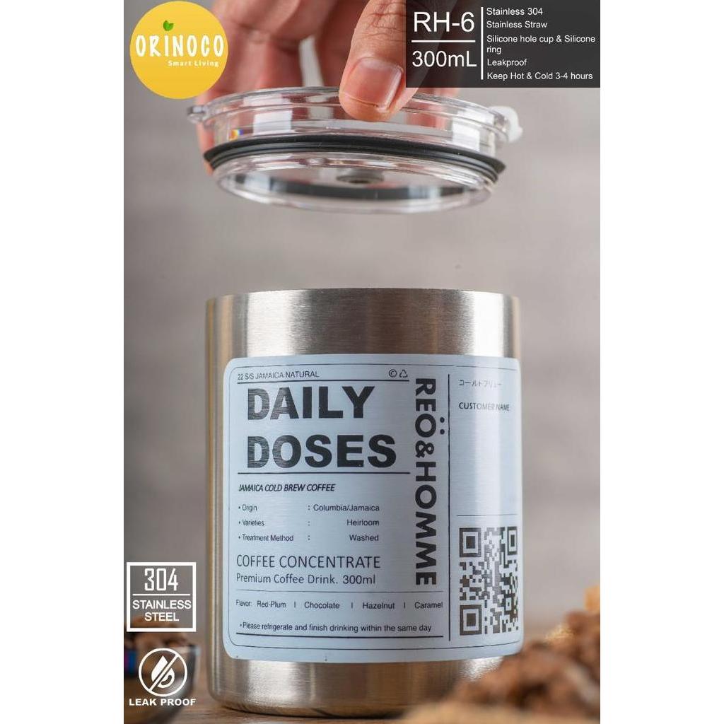 Totowarungsehat - Orinoco Gelas Mug Stainless Coffee Rh-6 Withstraw Stainless Leakproof